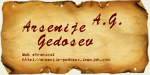 Arsenije Gedošev vizit kartica